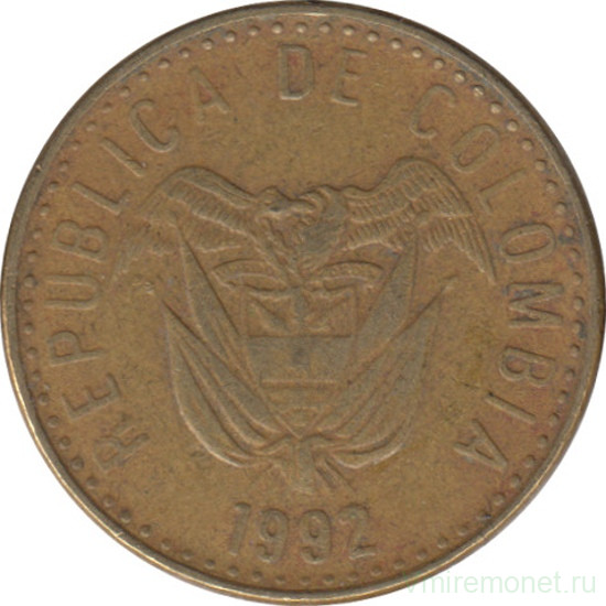 Монета. Колумбия. 20 песо 1992 год.