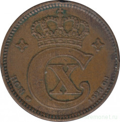 Монета. Дания. 2 эре 1923 год.