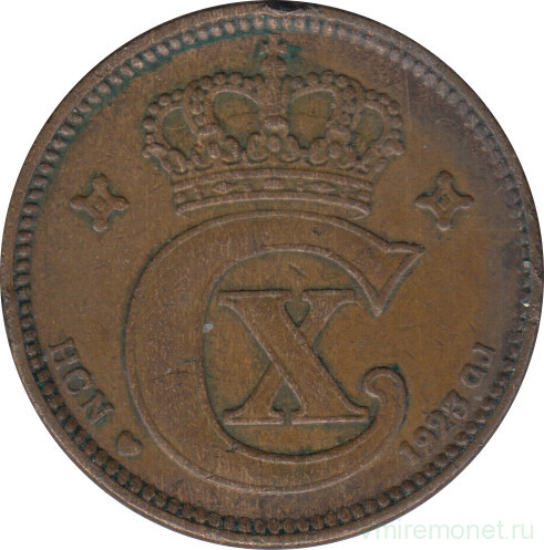 Монета. Дания. 2 эре 1923 год.