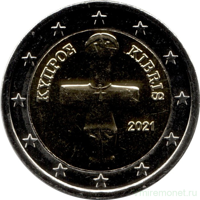 Монеты. Кипр. Набор евро 8 монет 2021 год. 1, 2, 5, 10, 20, 50 центов, 1, 2 евро.