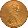 Монета. США. 1 цент 2007 год. Монетный двор D. ав