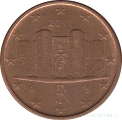Монета. Италия. 1 цент 2011 год.