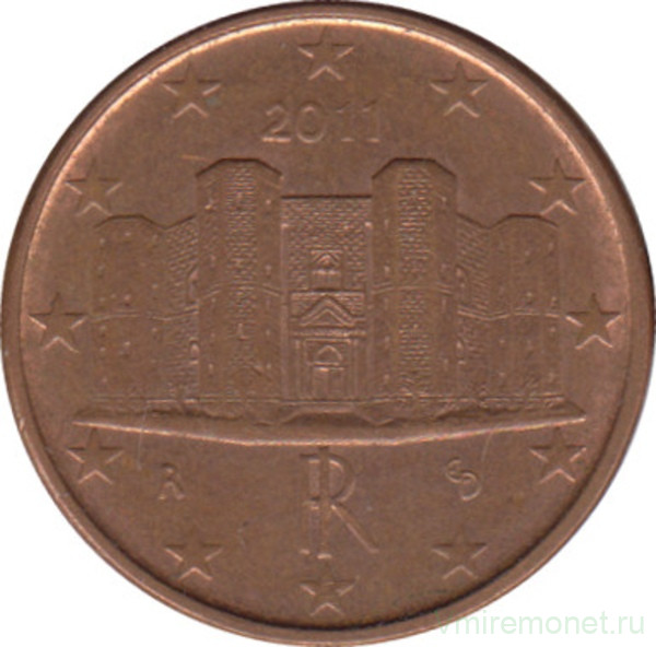 Монета. Италия. 1 цент 2011 год.