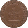 Монета. ФРГ. 1 пфенниг 1970 год. Монетный двор - Гамбург (J). ав.