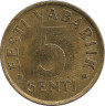 Монета. Эстония. 5 сенти 1992 год. рев