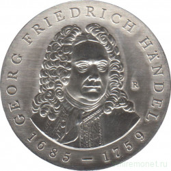 Монета. ГДР. 20 марок 1984 год. 300 лет со дня рождения и 225 лет со дня смерти Георга Фридриха Генделя.