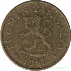 Монета. Финляндия. 20 пенни 1967 год.