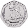 Монета. Великобритания. 50 пенсов 2020 год. Динозавры - Мегалозавр. В блистере. 