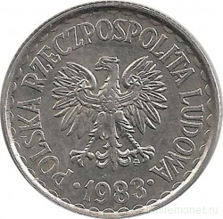 Монета. Польша. 1 злотый 1983 год.