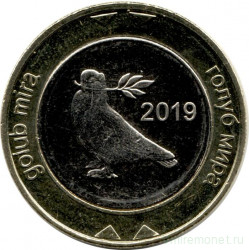 Монета. Босния и Герцеговина. 2 конвертируемые марки 2019 год.