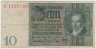 Банкнота. Германия. Веймарская республика. 10 рейхсмарок 1929 год. Литера S. ав.