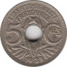 Монета. Франция. 5 сантимов 1933 год. ав.