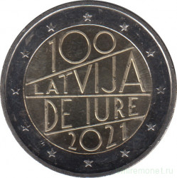 Монета. Латвия. 2 евро 2021 год. 100 лет признанию государственной независимости Латвии.