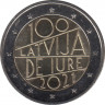 Монета. Латвия. 2 евро 2020 год. 100 лет признанию государственной независимости Латвии. ав.