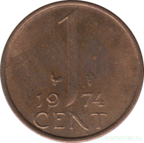 Монета. Нидерланды. 1 цент 1974 год.