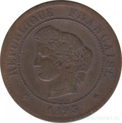 Монета. Франция. 5 сантимов 1893 год.
