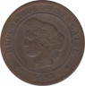 Монета. Франция. 5 сантимов 1893 год. ав.