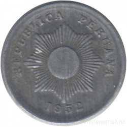 Монета. Перу. 1 сентаво 1952 год.