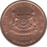 Монета. Сингапур. 1 цент 1995 год. ав.