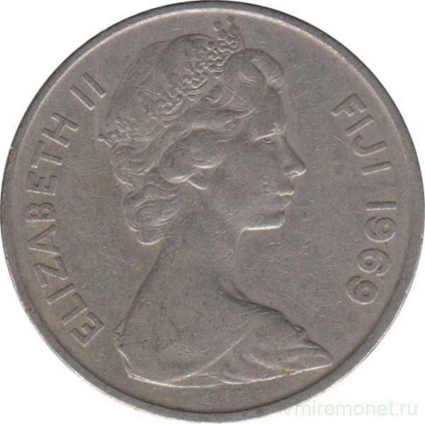 Монета. Фиджи. 10 центов 1969 год.