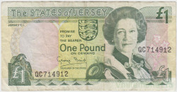 Банкнота. Джерси (Великобритания). 1 фунт 1993 год. Тип 20а.