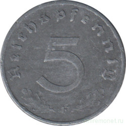 Монета. Германия. Третий Рейх. 5 рейхспфеннигов 1942 год. Монетный двор - Штутгарт (F).