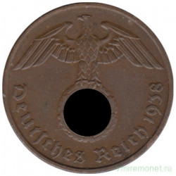 Монета. Германия. Третий Рейх. 2 рейхспфеннига 1938 год. Монетный двор - Мюнхен (D).