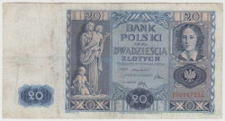 Банкнота. Польша. 20 злотых 1936 год. Тип 77.