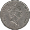 Монета. Новая Зеландия. 10 центов 1988 год. ав.