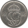 Монета. Швеция. 10 эре 1986 год ( U ). ав.