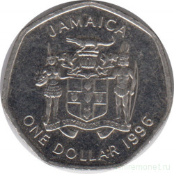 Монета. Ямайка. 1 доллар 1996 год.
