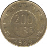 Монета. Италия. 200 лир 1983 год. ав.