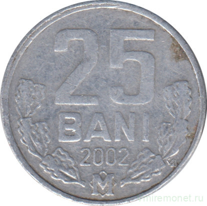 Монета. Молдова. 25 баней 2002 год.
