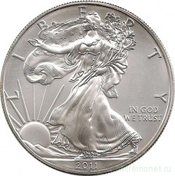 Монета. США. 1 доллар 2011 год. Шагающая свобода.