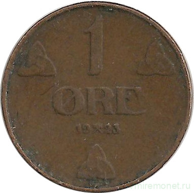 Монета. Норвегия. 1 эре 1923 год.