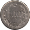 Монета. Турция. 100 лир 1985 год. ав.