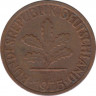 Монета. ФРГ. 1 пфенниг 1975 год. (брак , без буквы). ав.
