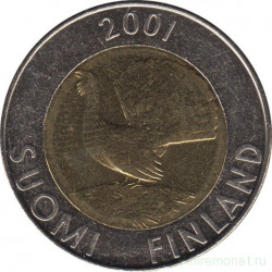 Монета. Финляндия. 10 марок 2001 год.