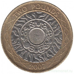 Монета. Великобритания. 2 фунта 2007 год.