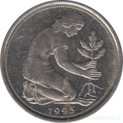 Монета. ФРГ. 50 пфеннигов 1993 год. Монетный двор - Гамбург (J).