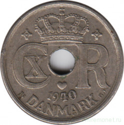 Монета. Дания. 10 эре 1940 год.