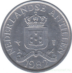 Монета. Нидерландские Антильские острова. 1 цент 1982 год.