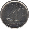 Монета. Канада. 10 центов 2007 год. ав.