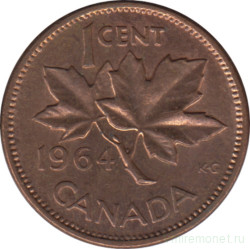 Монета. Канада. 1 цент 1964 год.