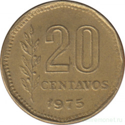 Монета. Аргентина. 20 сентаво 1975 год.