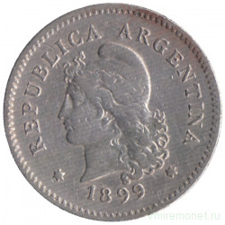 Монета. Аргентина. 10 сентаво 1899 год. 