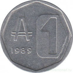 Монета. Аргентина. 1 аустраль 1989 год.