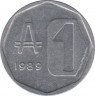 Монета. Аргентина. 1 аустраль 1989 год. ав.