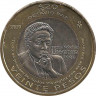 Аверс. Монета. Мексика. 20 песо 2010 год. Октавио Пас. 20 лет присуждения Нобелевской премии.