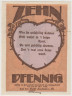 Бона. Нотгельд. Германия. Город Нейкален. 10 пфеннигов 1922 год. Вариант 949.1.1. рев.